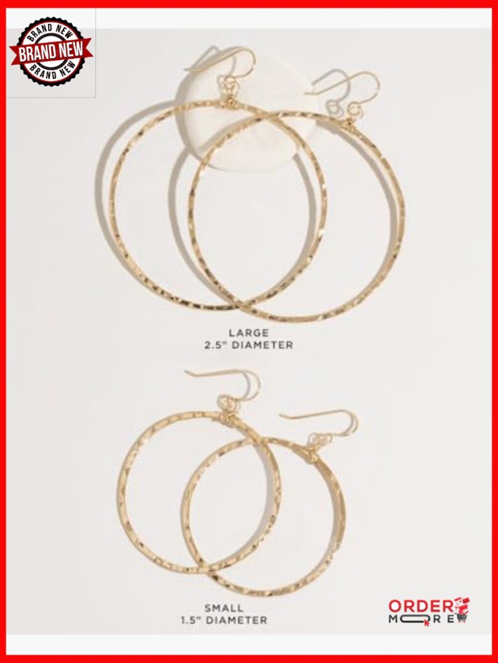 Boho Hoop Earrings Waterproof Non-Tarnish Lifetime Guarantee - Picture 4 of 7